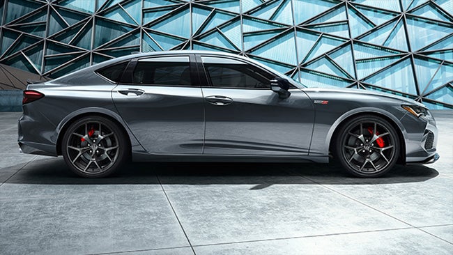 2021 TLX Type S gray car sideview